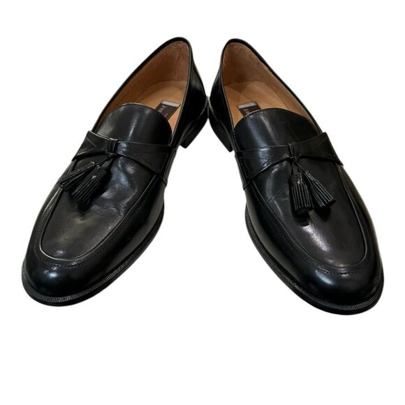 New Johnston & Murphy Men\'s Horner Black Leather Slip-on Loafers Dress Shoes 12 main image 4